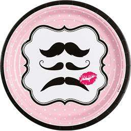 Diverse: Moustache Paptallerkener 23 cm 8 styk